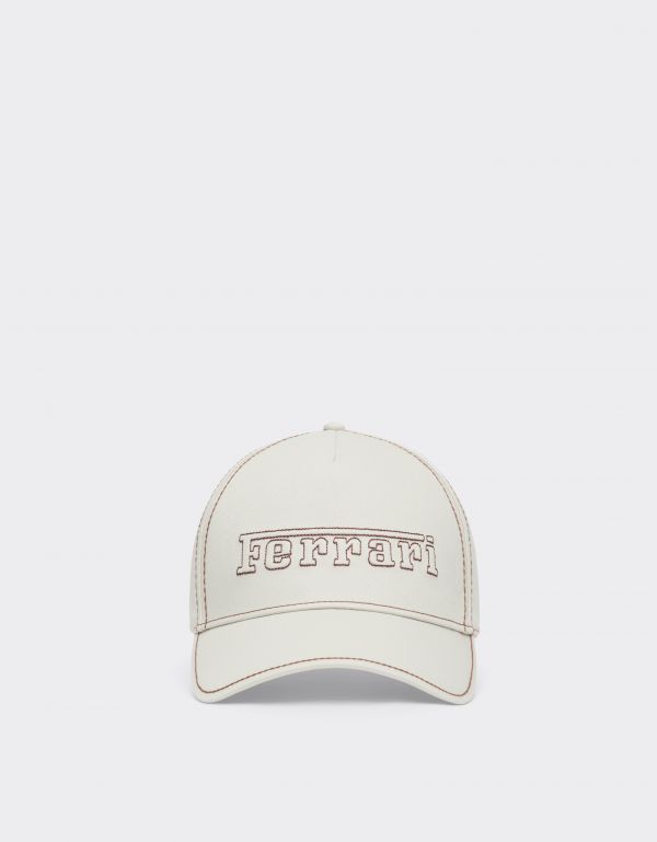  Ferrari Baseball Cap With Ferrari Logo -  Hats Chalk Os 