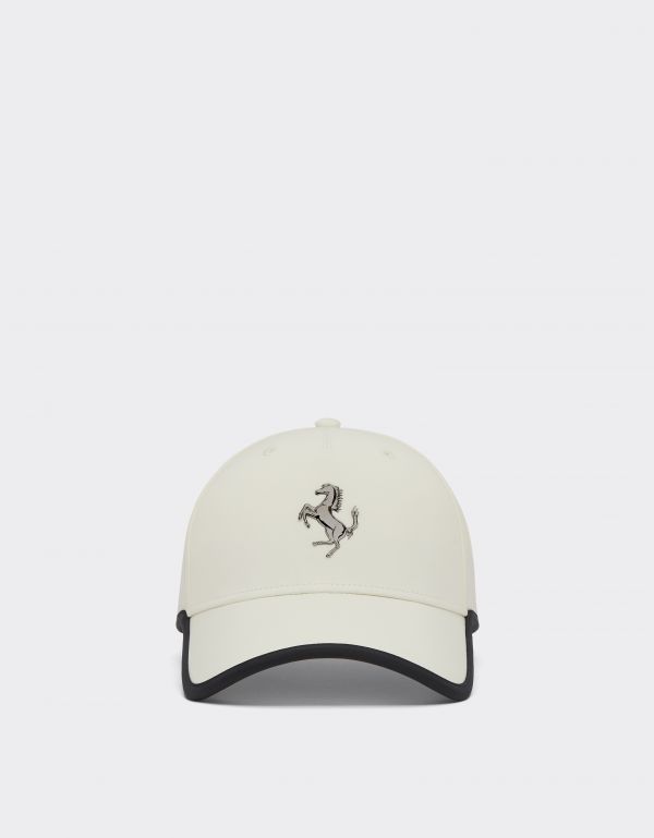 Ferrari Baseball Cap With Metal Prancing Horse -  Hats Ivory Os 