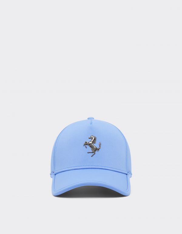  Ferrari Baseball Cap With Metal Prancing Horse -  Hats Oxford Blue Os 
