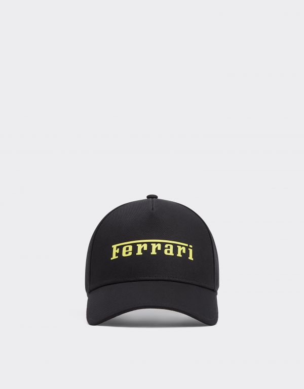  Ferrari Baseball Cap With Rubberized Ferrari Logo -  Hats Black Os 