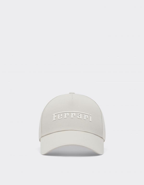  Ferrari Baseball Cap With Rubberized Ferrari Logo -  Hats Ecru Os 