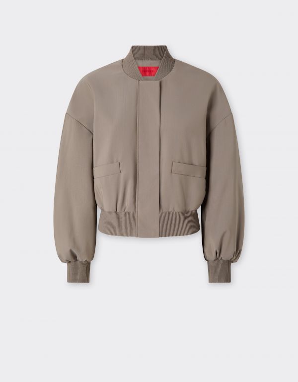  Ferrari Bomber Jacket In Cool Q-cycle® Wool - Female Jackets Clay 40 