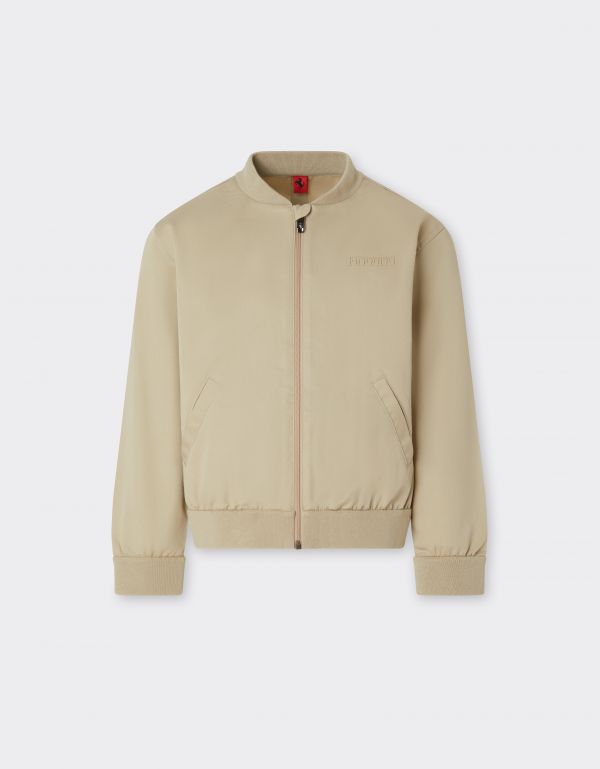  Ferrari Bomber Jacket In Cotton Gabardine -  Jackets And Sweatshirts Beige 12y 