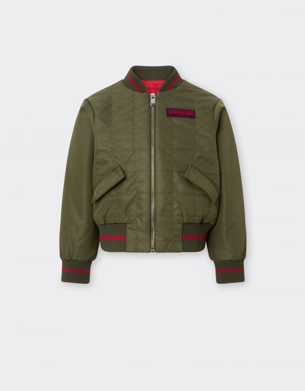  Ferrari Bomber Jacket In Technical Fabric -  Jackets And Sweatshirts Khaki Green 12y 