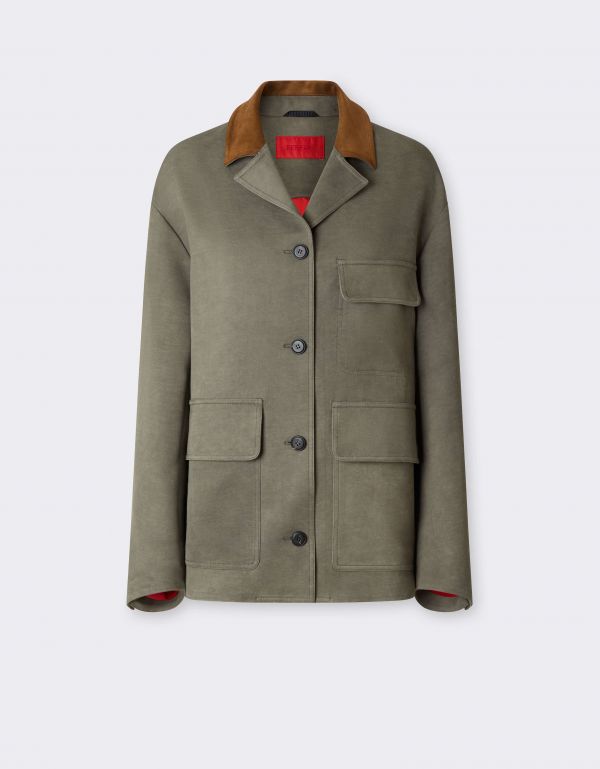  Ferrari Cady Jacket With Distressed Effect - Female Ready To Wear Olive Green 38 
