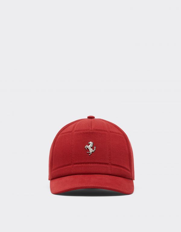  Ferrari Cotton Baseball Cap With Prancing Horse -  Hats Maison Red Os 