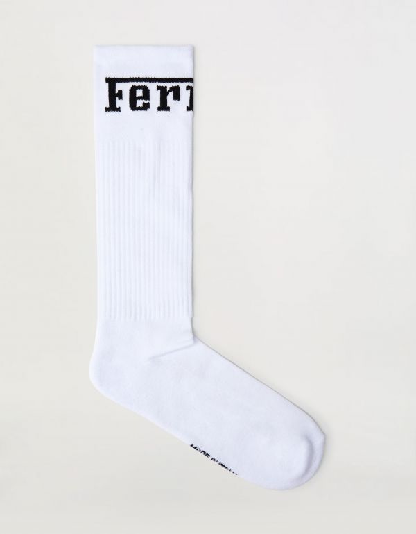  Ferrari Cotton Blend Socks With Ferrari Logo -  Underwear & Socks Optical White Os 