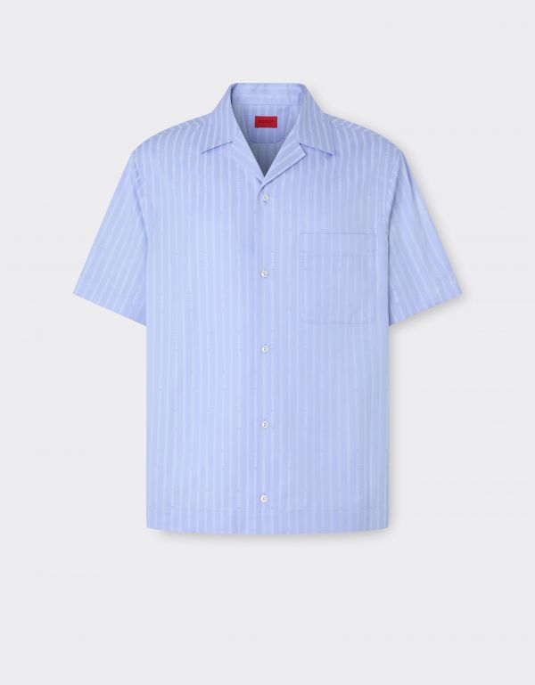  Ferrari Cotton Shirt With Ferrari Monogram Pattern - Male Shirts Oxford 44 