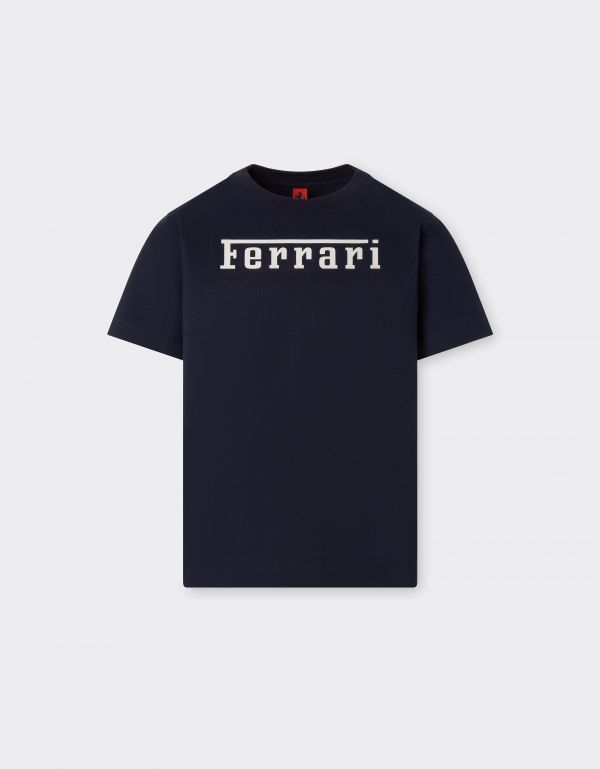  Ferrari Cotton T-shirt With Ferrari Logo -  T-shirts Navy 10y 