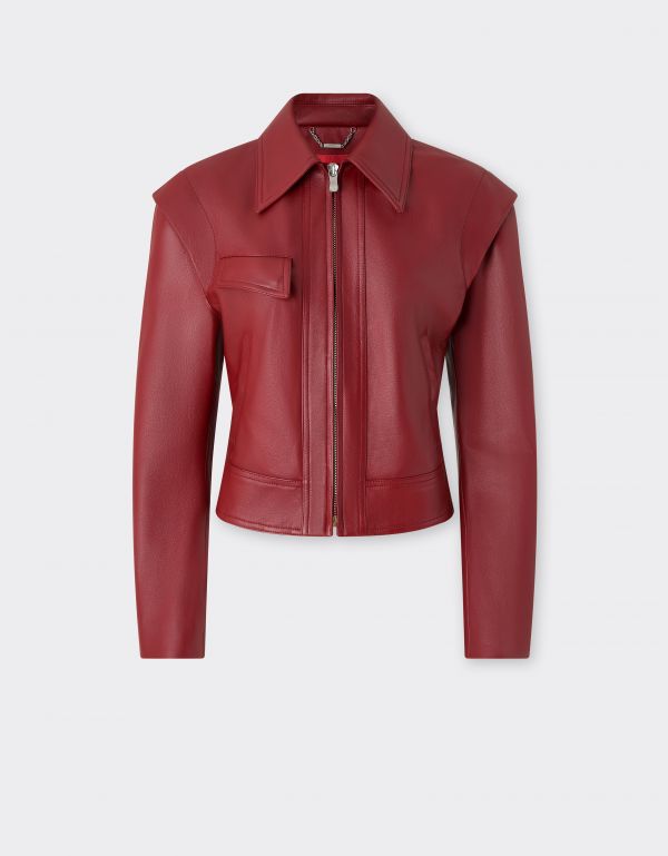  Ferrari Deer-effect Nappa Leather Blouson - Female Jackets Maison Red 42 