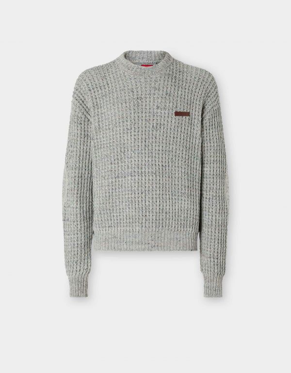  Ferrari Denim-effect Crew-neck Jumper - Male Ready To Wear Beige 44 