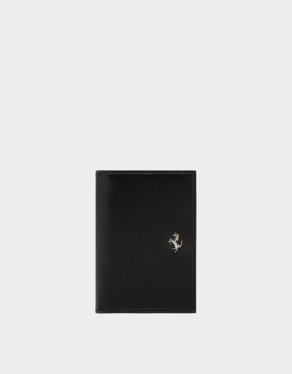  Ferrari Foldable Card Holder In Smooth Leather -  Wallets And Small Leather Goods Black Os 