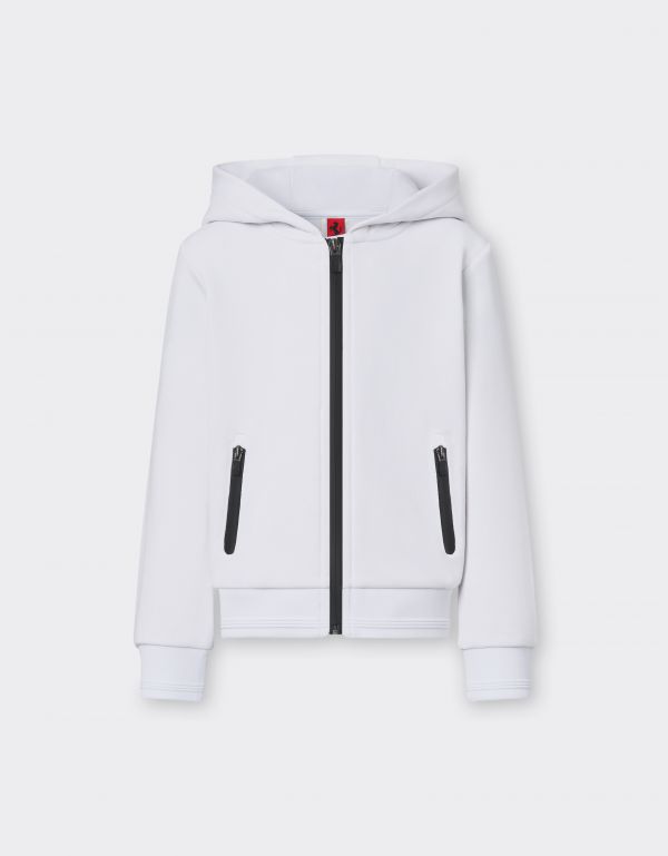  Ferrari French Terry Sweatshirt With Hood And Zip - Female Jackets And Sweatshirts Optical White 13y 