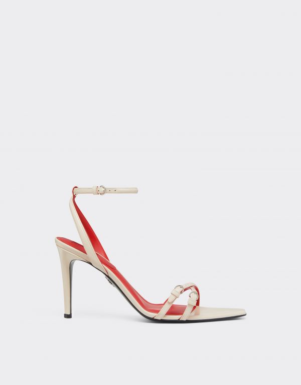  Ferrari Glossy Leather Sandals - Female High Heels Powder Pink 38 