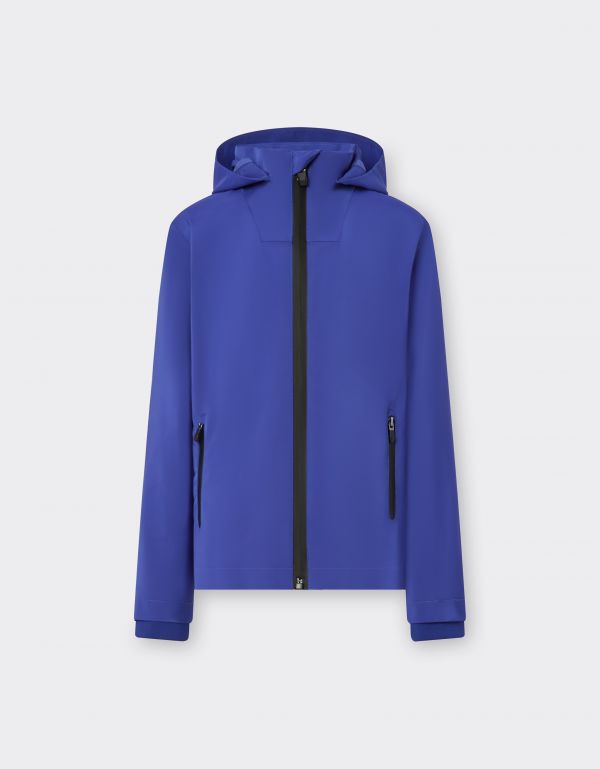  Ferrari Jacket In Technical Fabric With Hood And Ferrari Shield Detail -  Jackets And Sweatshirts Antique Blue 2y 