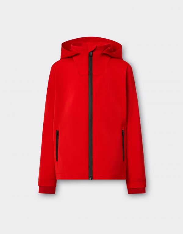  Ferrari Jacket In Technical Fabric With Hood And Ferrari Shield Detail -  Jackets And Sweatshirts Rosso Corsa 5y 