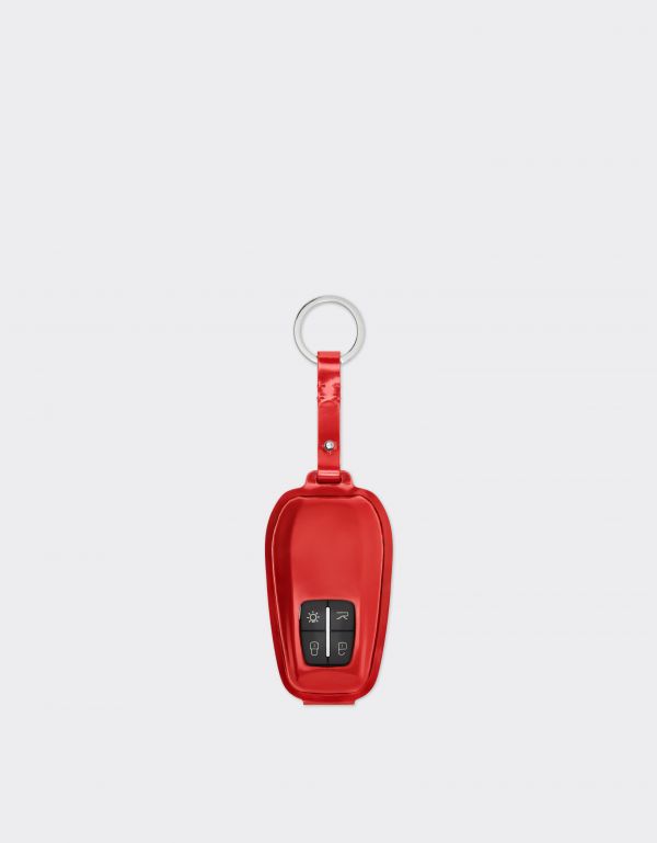  Ferrari Ferrari Keyring In Glossy Leather - Male Keychains Rosso Dino Os 