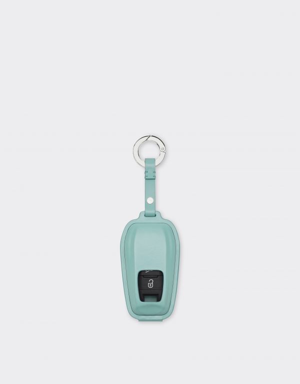  Ferrari Leather Key Ring With Ferrari Logo - Male Keychains Granite Green Os 