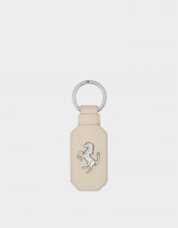  Ferrari Leather Keychain With Prancing Horse - Male Keychains Chalk Os 
