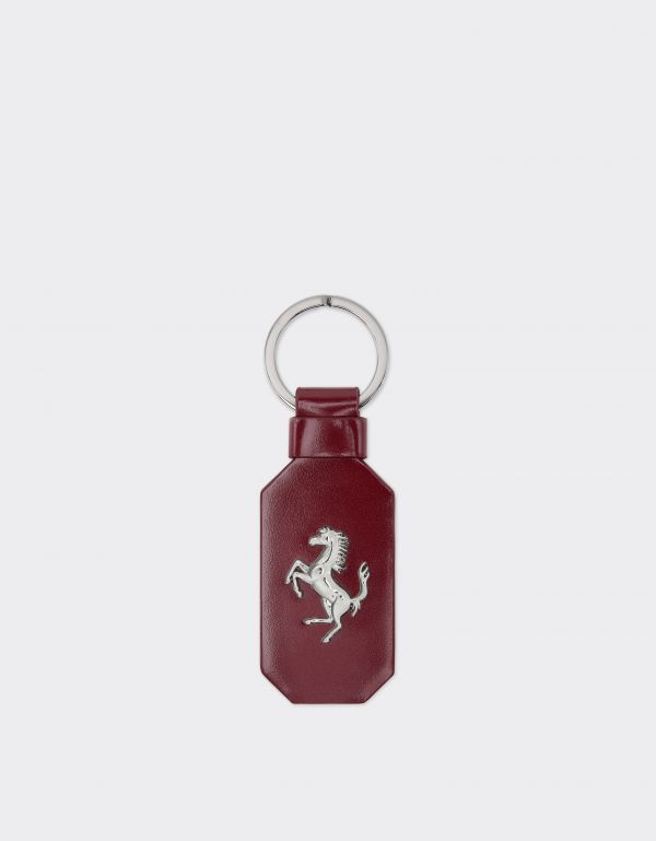  Ferrari Leather Keychain With Prancing Horse - Male Keychains Cherry Os 