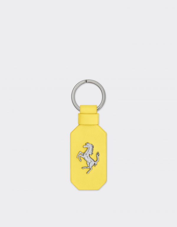  Ferrari Leather Keyring With Prancing Horse -  Keychains Giallo Modena Os 