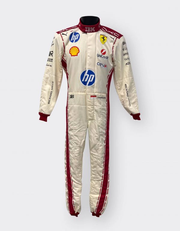  Ferrari Leclerc Replica Racing Suit For The 2026 Monaco Grand Prix - Male  Bianco Os 