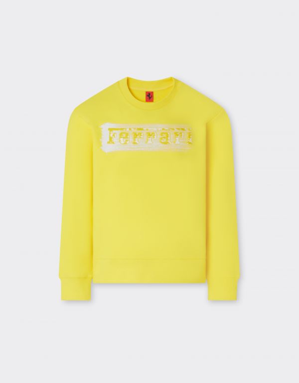  Ferrari Lightweight Sweatshirt With Ferrari Logo -  Jackets And Sweatshirts Giallo Modena 4y 