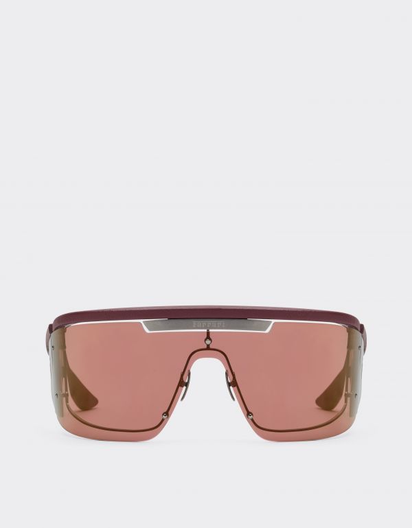  Ferrari Limited Edition Ferrari Metal And Leather Sunglasses With  Dark Redlens -  Ferrari Collection Dark Red Os 