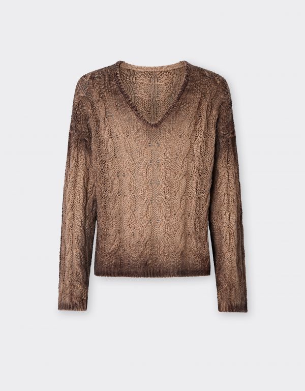  Ferrari Linen And Cashmere Knit - Male Sweaters & Knitwear Marrone Scuro 44 