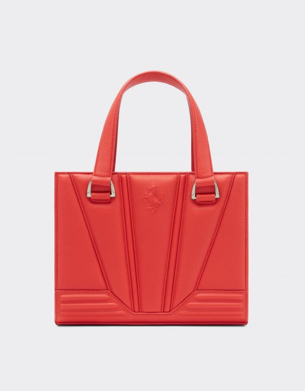  Ferrari Mini Bag In Textured Leather -  View All Rosso Dino Os 