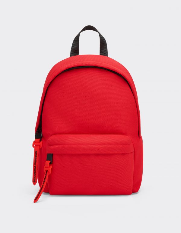  Ferrari Mini Technical Fabric Backpack With Ferrari Scudetto Kids -   Rosso Os 