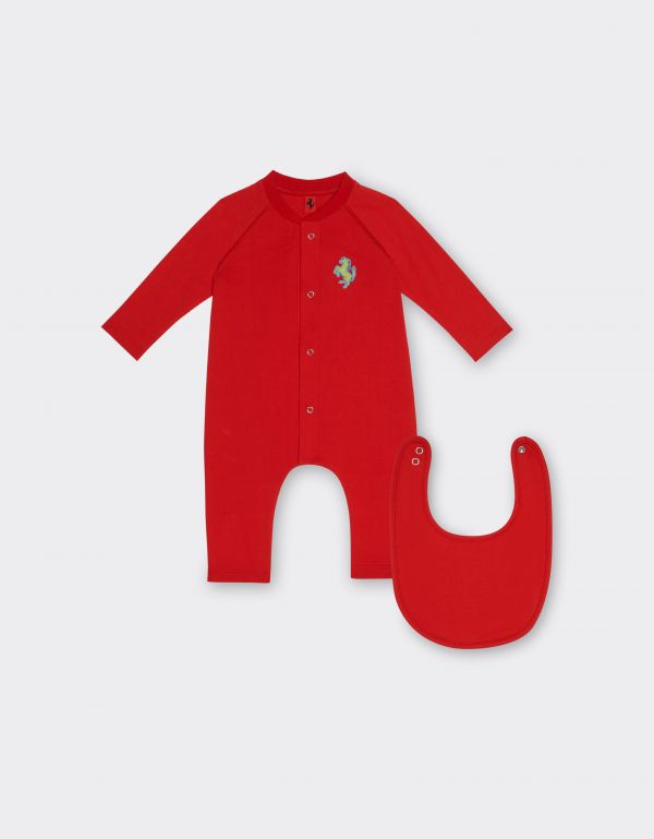  Ferrari Newborn Set With Prancing Horse Detail - Male View All Rosso Corsa 3m 