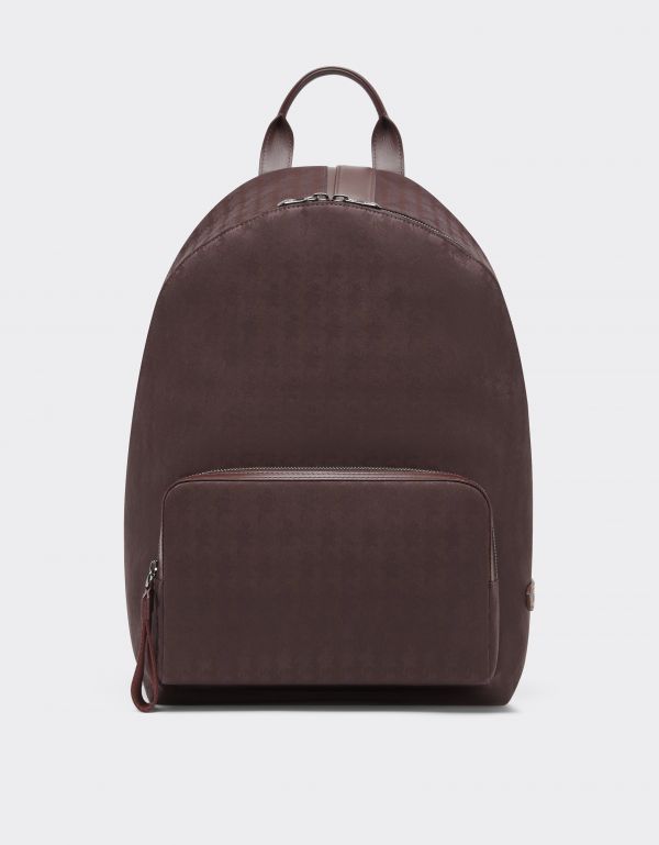  Ferrari Q-cycle® Jacquard Backpack With Cavallino Pattern - Male Backpacks Mahogany Os 