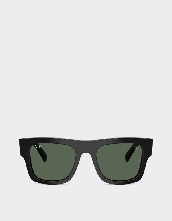  Ferrari Ray-ban For Scuderia Ferrari Rb2217m In Black Acetate With Dark Green Lenses -  Sunglasses Black Os 