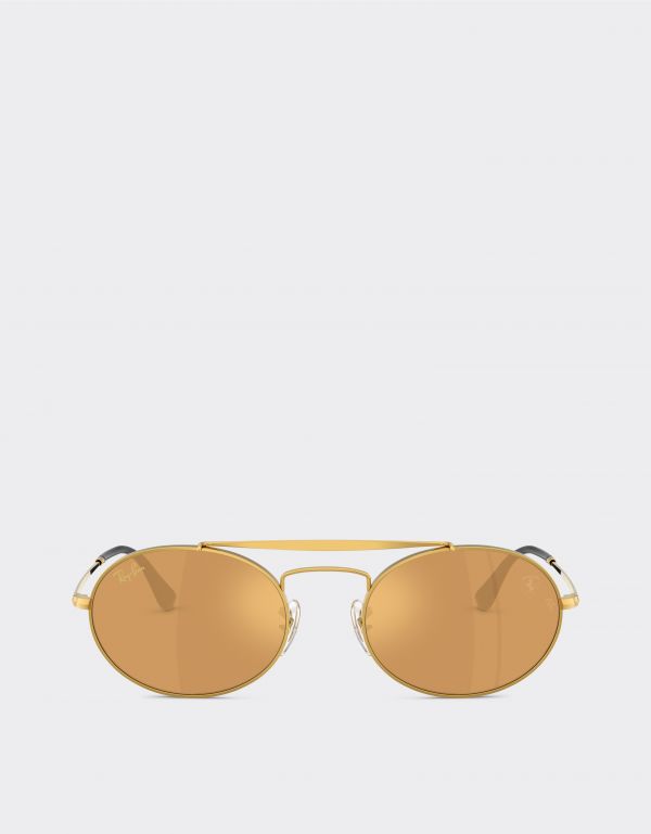  Ferrari Ray-ban For Scuderia Ferrari Rb3775m In Gold Metal With Light Brown Mirrored Gold Lenses -  Sunglasses Gold Os 