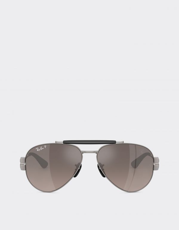  Ferrari Ray-ban For Scuderia Ferrari Rb3762m In Gunmetal Grey Metal With Polarised Gradient Grey Lenses -  Sunglasses Ingrid Os 