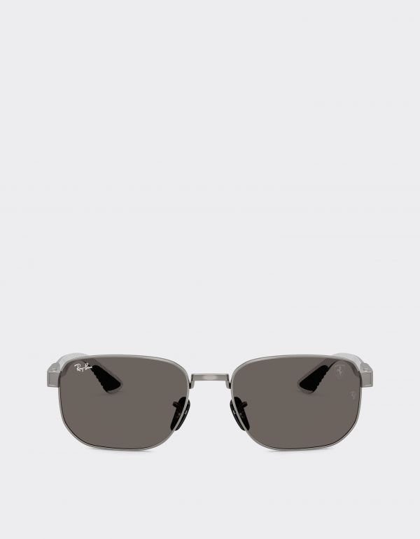  Ferrari Ray-ban For Scuderia Ferrari Rb8329m In Gunmetal Metal With Dark Grey Lenses -  Sunglasses Gunmetal Os 