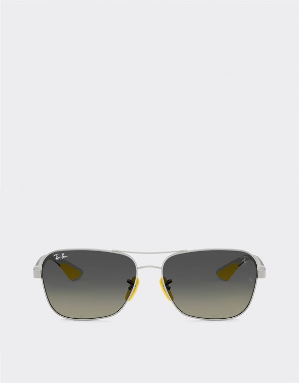  Ferrari Ray-ban For Scuderia Ferrari Rb8336m In Matt Black Metal And Light Carbon Fibre With Gradient Grey Lenses -  Sunglasses Silver Os 