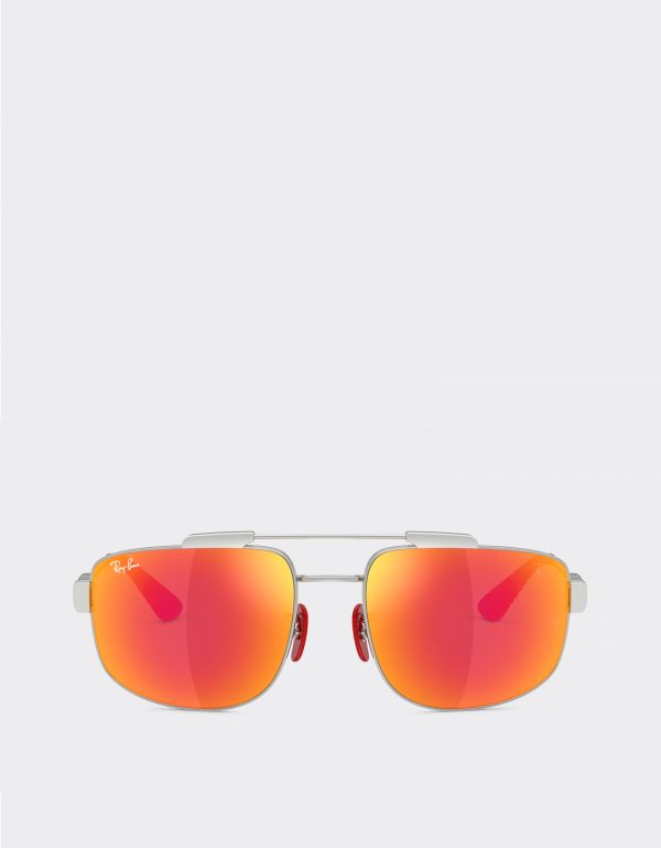  Ferrari Ray-ban For Scuderia Ferrari Rb3789m In Silver Metal With Red Mirrored Grey Lenses Special Edition -  Sunglasses Silver Os 