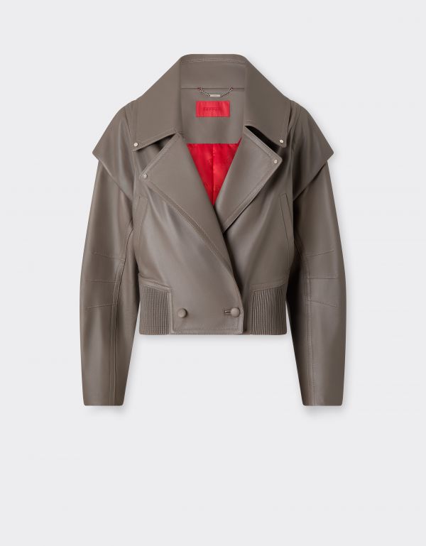  Ferrari Rubberized Nappa Leather Blouson - Female Jackets Clay 40 