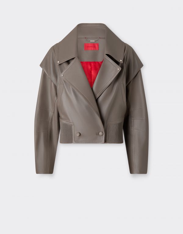  Ferrari Rubberized Nappa Leather Blouson - Female Jackets Clay 42 