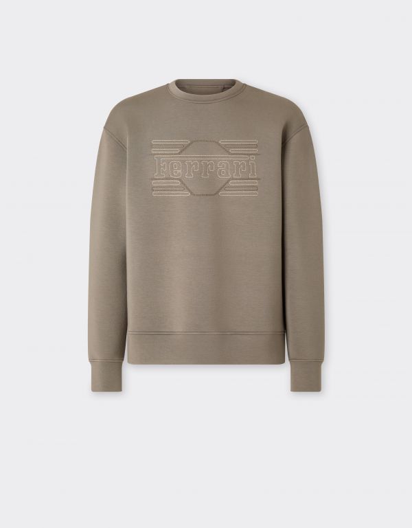  Ferrari Scuba Sweatshirt With Ferrari Embroidery - Male Sweaters & Knitwear Clay L 