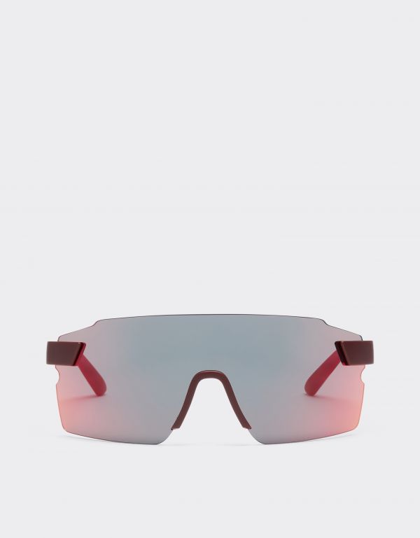  Ferrari Scuderia Ferrari 0fz6024 Sunglasses In Injected Material With Dark Grey Mirrored Red/yellow Lens. -   Rosso Os 