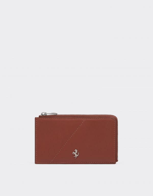  Ferrari Smooth Leather Zip Wallet - Male Man Hide Os 