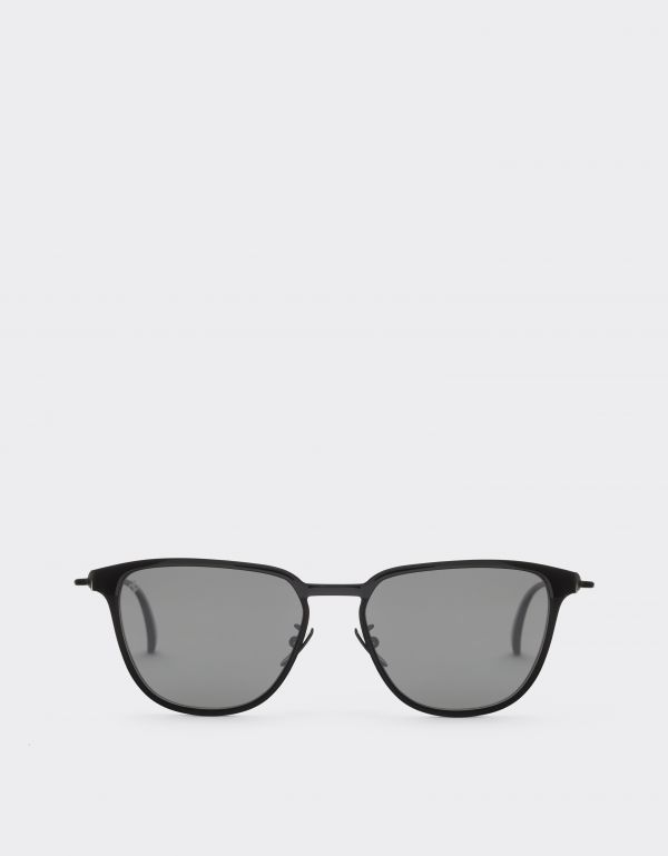  Ferrari Ferrari Sunglasses In  Blackmetal  With Black Crystal Polarized Lenses -  Sunglasses Black Matt Os 