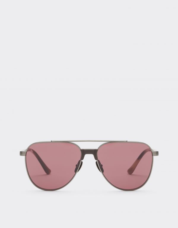  Ferrari Ferrari Sunglasses In Glossy Gunmetaltitanium And Acetate With Exclusive Contrast Pro™ Lenses - Male Sunglasses Gunmetal Os 