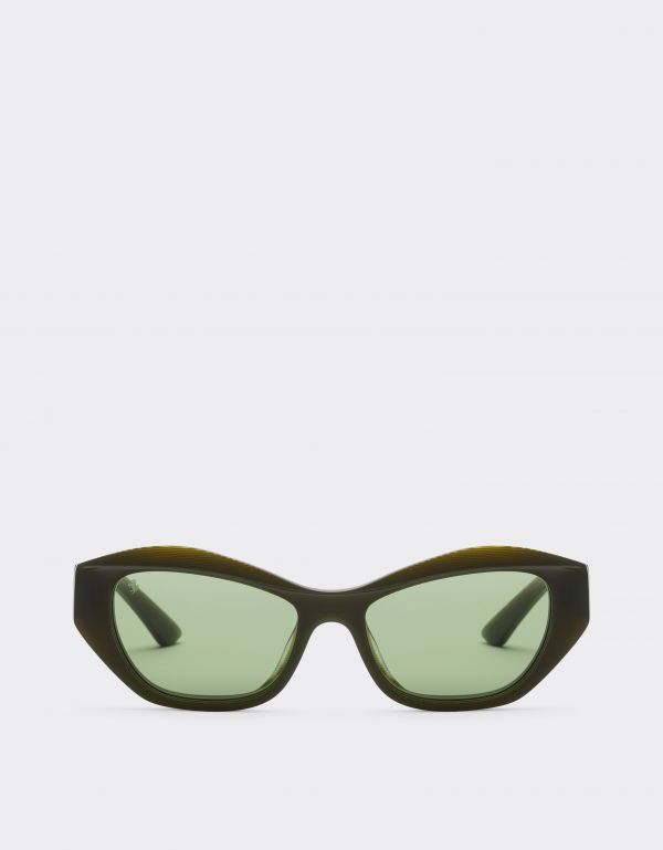  Ferrari Ferrari Sunglasses In  Green Striped Acetate  With Solid Green Lenses - Female Sunglasses Verde Abetone Os 