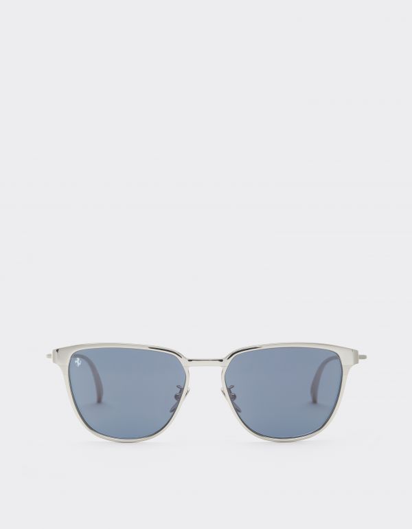  Ferrari Ferrari Sunglasses In  Silver-coloredmetal  With Blue Crystal Lenses -  Sunglasses Silver Os 