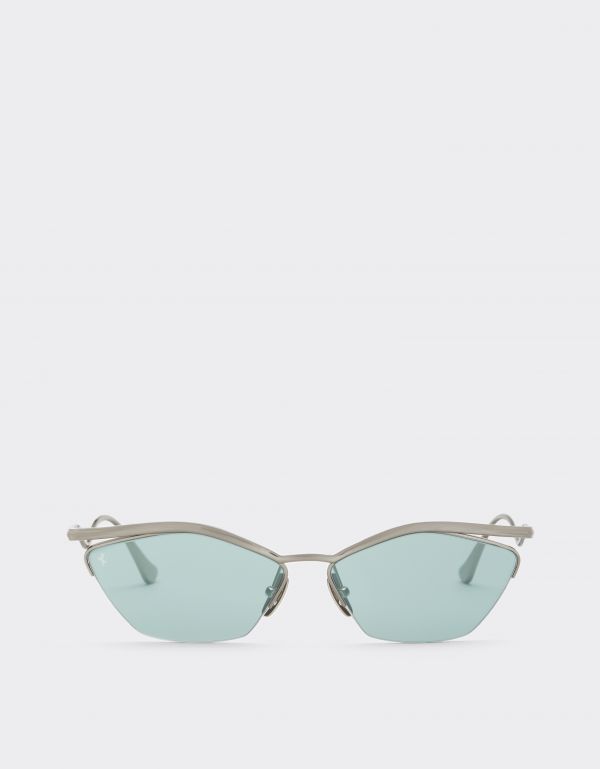  Ferrari Ferrari Sunglasses In Silvertitanium With Blue Mirrored Lenses - Female Sunglasses Silver Os 