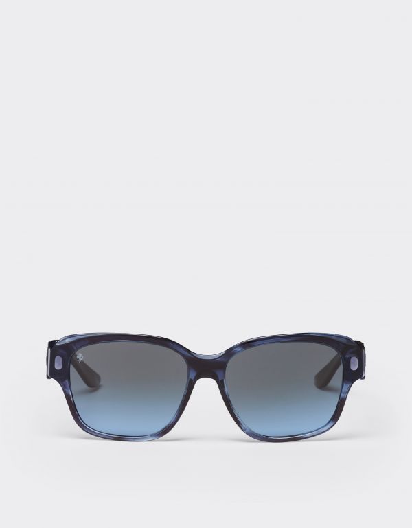  Ferrari Ferrari Sunglasses In Striped Blue Acetate With Polarised Gradient Blue Lenses -  Ferrari Collection Blu Scozia Os 